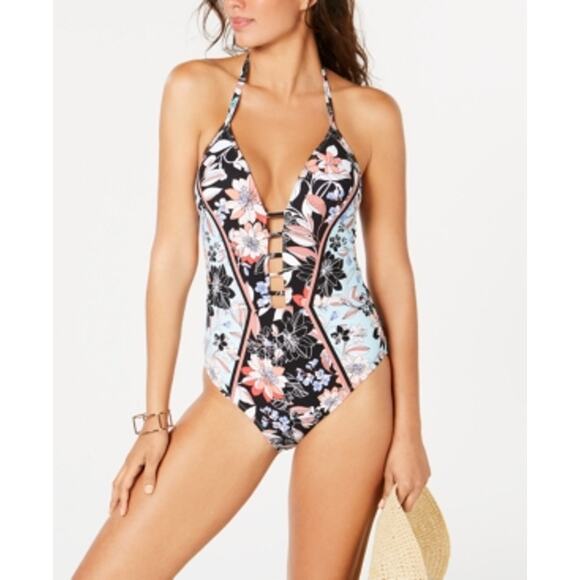 NWT Kenneth Cole Women's Push-Up Tummy-Control One-Piece Swimsuit -XL - Picture 1 of 1